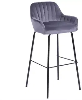 Barová stolička  2-170a Grey Velvet