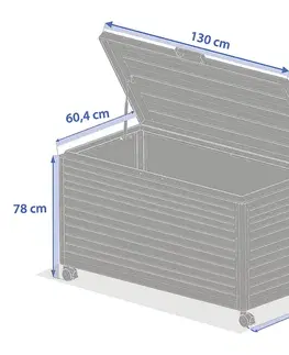 DEOKORK Vonkajší úložný box 130 x 60 x 78 cm (ivory)