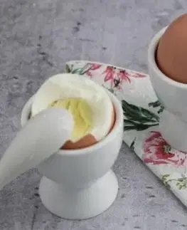 Kinekus Stojan na vajíčko s lyžičkou, balenie 2 ks, porcelán