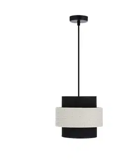 Závesná lampa Benta čierna 1x40W e27 tienidlo čierne+krémové