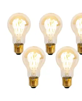 Sada 5 stmievateľných LED špirálových žiaroviek E27 A60 Goldline 4W 270 lm 2200K