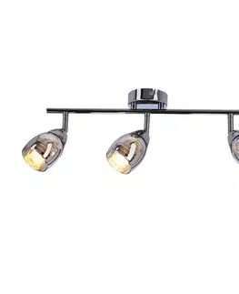 Stropná lampa Virginia s chrómovým pásikom, zrkadlové tienidlo e14