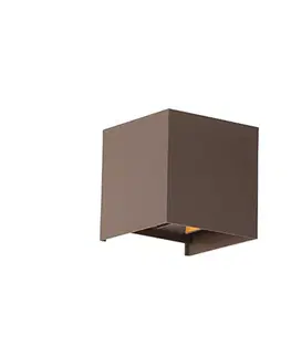 Vonkajšia nástenná lampa hrdzavohnedá vrátane LED 2-svetlo IP54 - Edwin