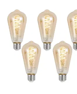 Sada 5 inteligentných stmievateľných LED žiaroviek E27 ST64 Amber 4,9 W 320 lm 2500 K Zigbee