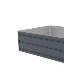 Vyvýšený záhon pozinkovaný plech sivá Rojaplast