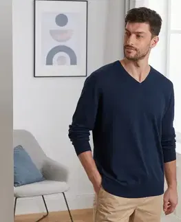 Ľanový pulóver, v námorníckej modrej