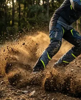 W-TEC Modock kalhoty čierno-modro-fluo žltá - S
