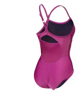 Dámske jednodielne plavky arena Feel Solid Lightdrop Back s vystuženými košíčkami, PURPUROVÉ
