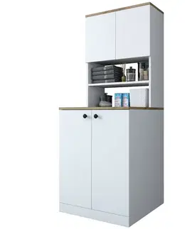 Skriňa nad práčku Kira White and Walnut