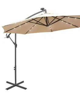 Konzolový slnečník s LED svetlami Ø 300 cm