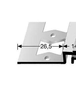 Dilatačný profil pre krytiny do 6 mm (skrutkovací) | Küberit 319 G Stříbro F4