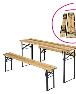 KONDELA Loris pivný set 1+2 prírodná / čierna