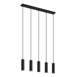 Moderná závesná lampa čierna 5-svetelná - Jeana