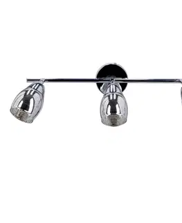 Stropná lampa Virginia s chrómovým pásikom, zrkadlové tienidlo e14