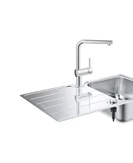 GROHE 31573SD1 -Sada kuchynského drezu K500 s odkvapkávacou plochou a batériou A 86×50 cm nerezová oceľ 31573SD1