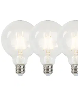 Sada 3 stmievateľných LED žiaroviek E27 G95 5W 470lm 2700K