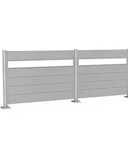 Biohort Zástena na ochranu súkromia BIOHORT s akrylovým panelom - výška 137 cm (strieborná metalíza) 145 × 137 × 4,4 cm