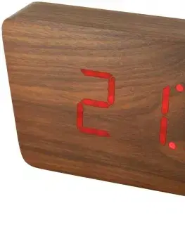 Digitálny LED budík/ hodiny MPM s dátumom a teplomerom 3672.50, red led, 25cm