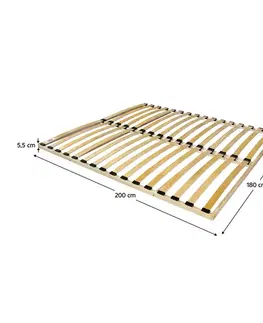 KONDELA Monna New lamelový rošt 180x200 cm brezové drevo / plast