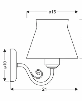 ROSSINI biela nástenná lampa 1x40W E27 biele tienidlo