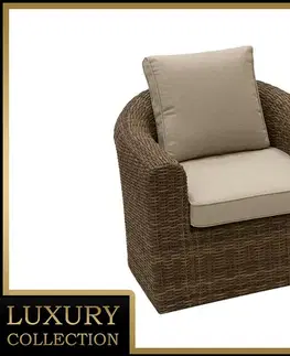 DEOKORK Ratanové kreslo BORNEO LUXURY (hnedá)