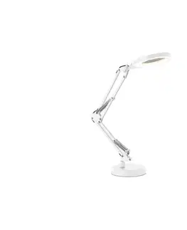  LED stmievateľná stolová lampa s lupou 2 v 1 AURIQ LOUPE LED/10W/5V 3000/4000/6500K biela 004826