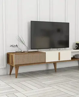 TV stolík Milan Alt - Walnut, Cream