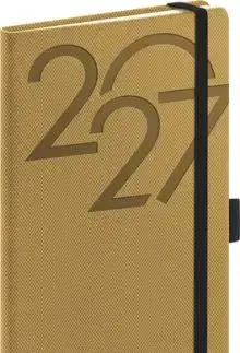 NOTIQUE Vreckový diár Ajax 2027, zlatý, 9 x 15,5 cm