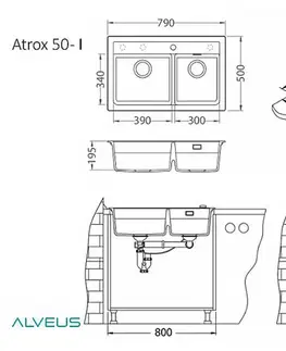 Alveus Granitový drez ATROX 50 Farba: Biela