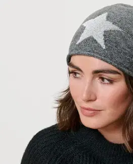 Čiapka typu beanie z jemného úpletu s trblietavými hviezdami