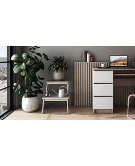 NABBI Celita pc stolík dub sonoma / biela