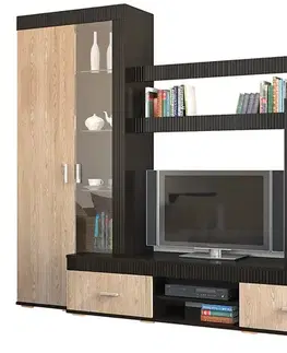 NABBI Mils LR obývacia stena dub rodos / wenge magic