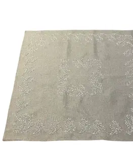 Vyšívaný obrus sivý Gloriette 85x85 cm TiaHome