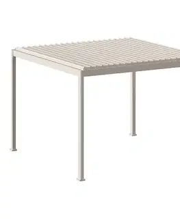 DEOKORK Záhradný hliníkový altánok MEGAN 4x3 m (ivory)