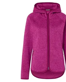Bunda z pleteného flísu s kapucňou, ružová