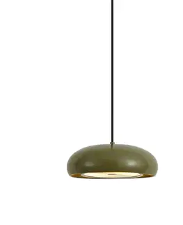 Retro závesná lampa zelená s kovovým tienidlom 2-svetelná - Macaron