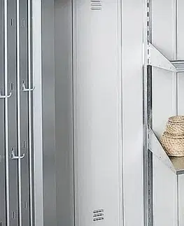 Biohort Skrinka na terasu BIOHORT Romeo L high 132 x 87 x 181 cm (strieborná metalíza)