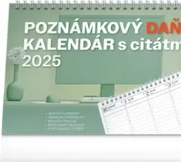Stolový kalendár Poznámkový daňový s citátmi 2025, 25 × 14,5 cm