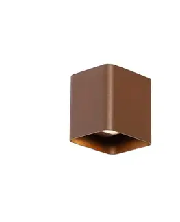 Moderná nástenná lampa hrdzavohnedá vrátane LED IP54 štvorcová - Evi