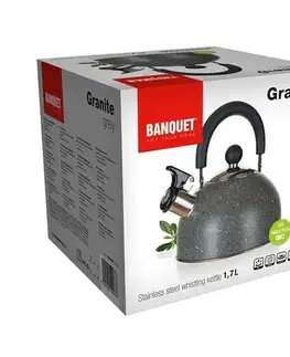 Banquet Nehrdzavejúca kanvice GRANITE Brown, 1,7 l, sivá