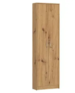 KONDELA Vira Mecki New dvojdverová policová skriňa dub artisan