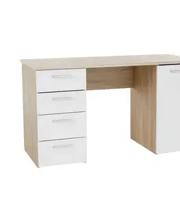 KONDELA Eustach pc stolík dub sonoma / biela
