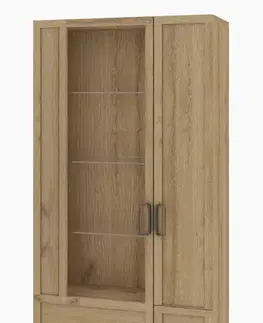 Vitrína z masívu BIMBO 12 s LED, dub divoký / artisan olej