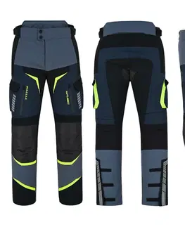 W-TEC Modock kalhoty čierno-modro-fluo žltá - S