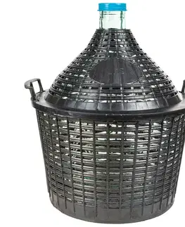 Demižón na víno 15 l v plastovom košíku
