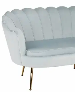 KONDELA Noblin dvojsedačka sivomodrá (Velvet) / zlatá