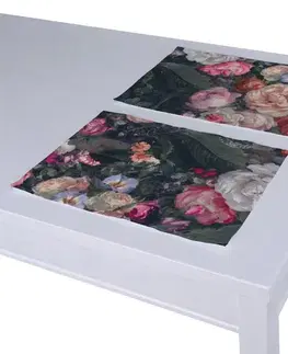 Dekoria Prestieranie 2 ks, farebné kvety na tmavom pozadí, 30 x 40 cm, Gardenia, 161-02