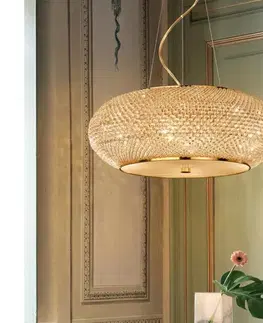 Ideal Lux - LED krištáľový luster na lankách PASHA 14xE14/40W/230V pr. 65 cm zlatý 164984