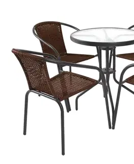 NABBI Jupiter 60 1+4 záhradný set čierna / hnedá