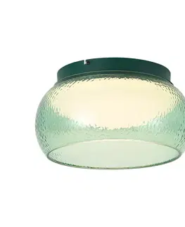 Stropné svietidlo v štýle Art Deco zelené so sklom vrátane LED 3-stupňovo stmievateľné - Thimble